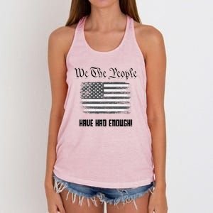 We The People Have Had Enough! American Flag Design USA Women's Knotted Racerback Tank