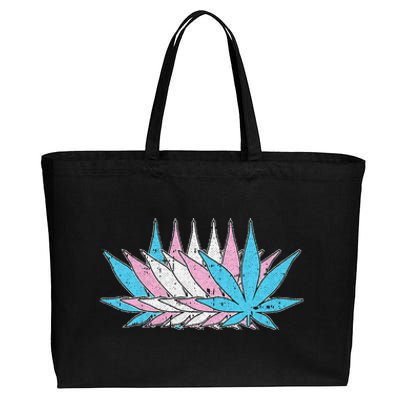 Weed Transg Pride Marijuana Lgbtq Pothead Stoner Cotton Canvas Jumbo Tote