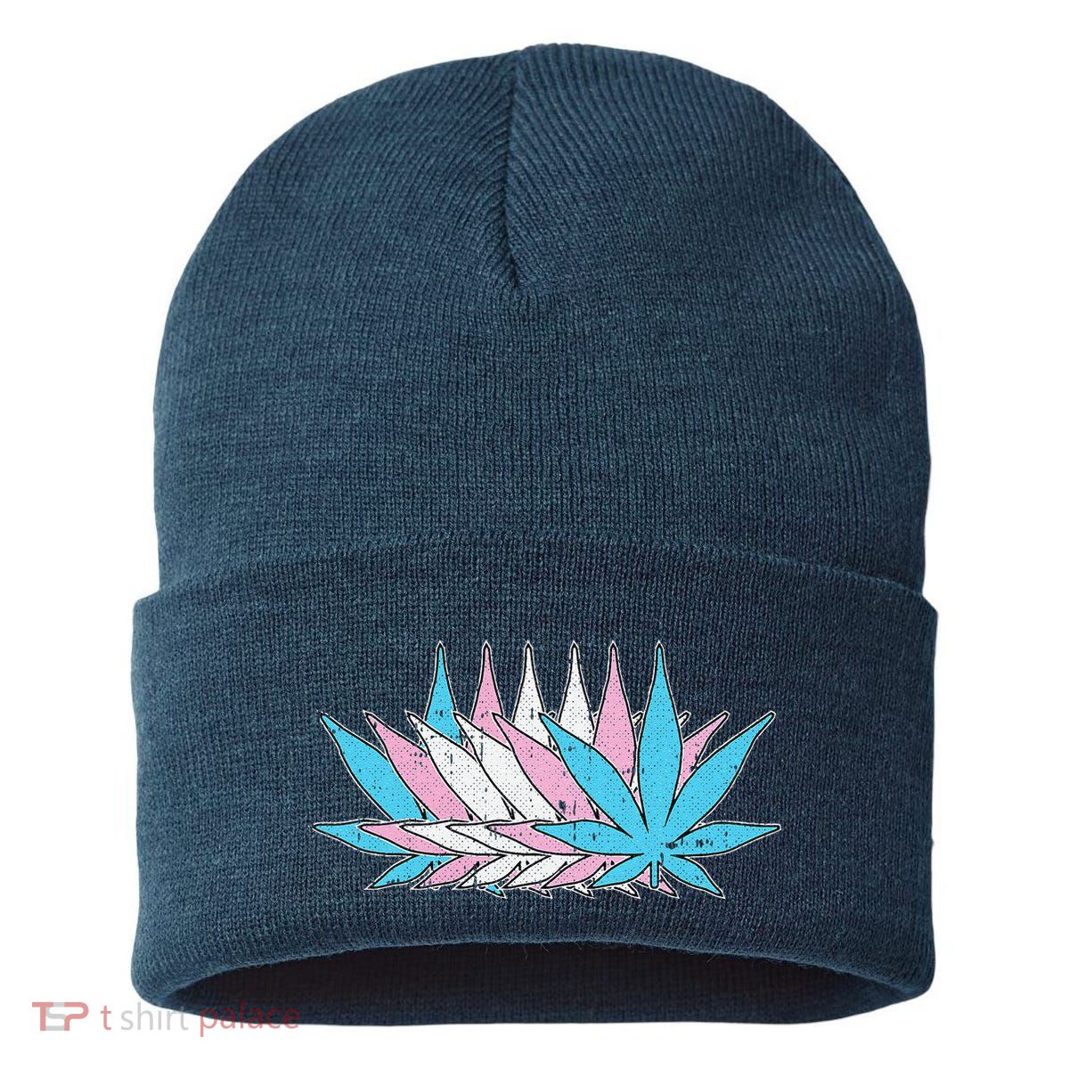 Weed Transg Pride Marijuana Lgbtq Pothead Stoner Sustainable Knit Beanie