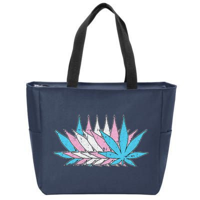 Weed Transg Pride Marijuana Lgbtq Pothead Stoner Zip Tote Bag