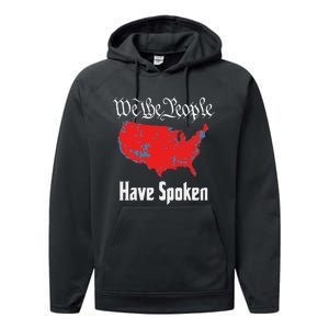 We The People Have Spoken 2024 Presidential Election Map Performance Fleece Hoodie