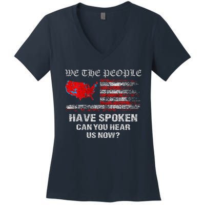 We The People Have Spoken Map Of 2024 Election Results Maga Women's V-Neck T-Shirt