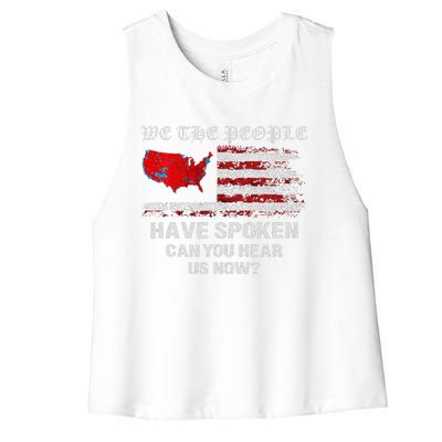 We The People Have Spoken Map Of 2024 Election Results Maga Women's Racerback Cropped Tank