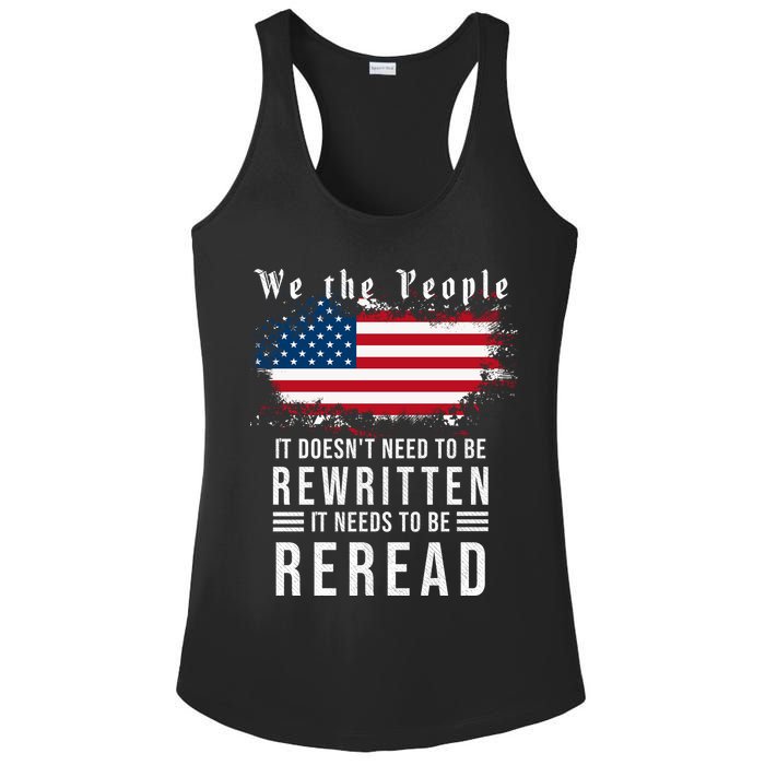 We The People I't Doesn't Need To Be Rewritten I't Needs To Be Reread Ladies PosiCharge Competitor Racerback Tank