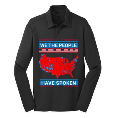 We The People Have Spoken Map Of 2024 Election Results Silk Touch Performance Long Sleeve Polo