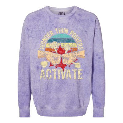 Wonder Twin Powers Activate Twins Brother Sister Sibling Colorblast Crewneck Sweatshirt