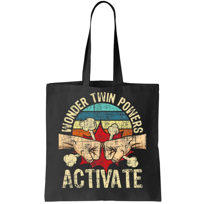 Wonder Twin Powers Activate Twins Brother Sister Sibling Tote Bag