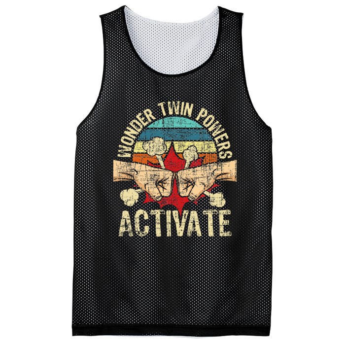 Wonder Twin Powers Activate Twins Brother Sister Sibling Mesh Reversible Basketball Jersey Tank