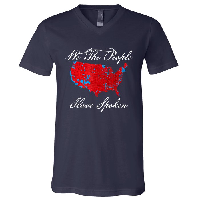 We The People Have Spoken Map Of 2024 Election Results V-Neck T-Shirt