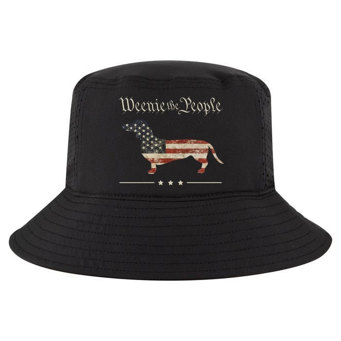 Weenie The People Funny Dachshund 4th Of July USA Cool Comfort Performance Bucket Hat
