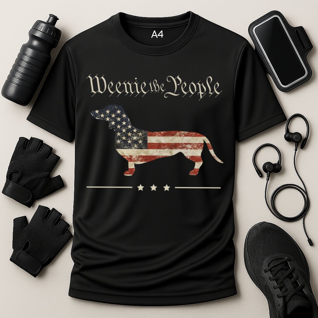 Weenie The People Funny Dachshund 4th Of July USA Performance Shirt