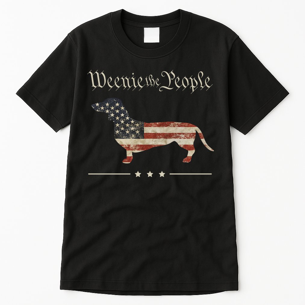 Weenie The People Funny Dachshund 4th Of July USA Tall T-Shirt