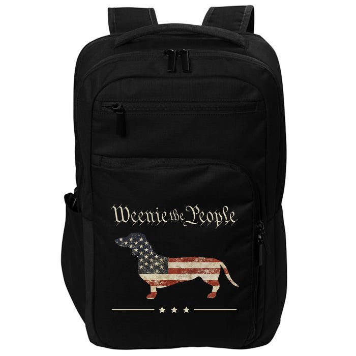 Weenie The People Funny Dachshund 4th Of July USA Impact Tech Backpack
