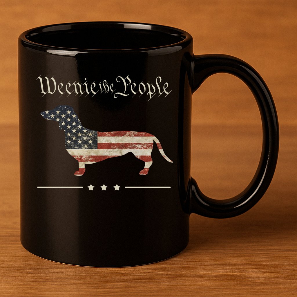 Weenie The People Funny Dachshund 4th Of July USA 11oz C Handle Ceramic Mug