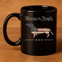 Weenie The People Funny Dachshund 4th Of July USA 11oz C Handle Ceramic Mug