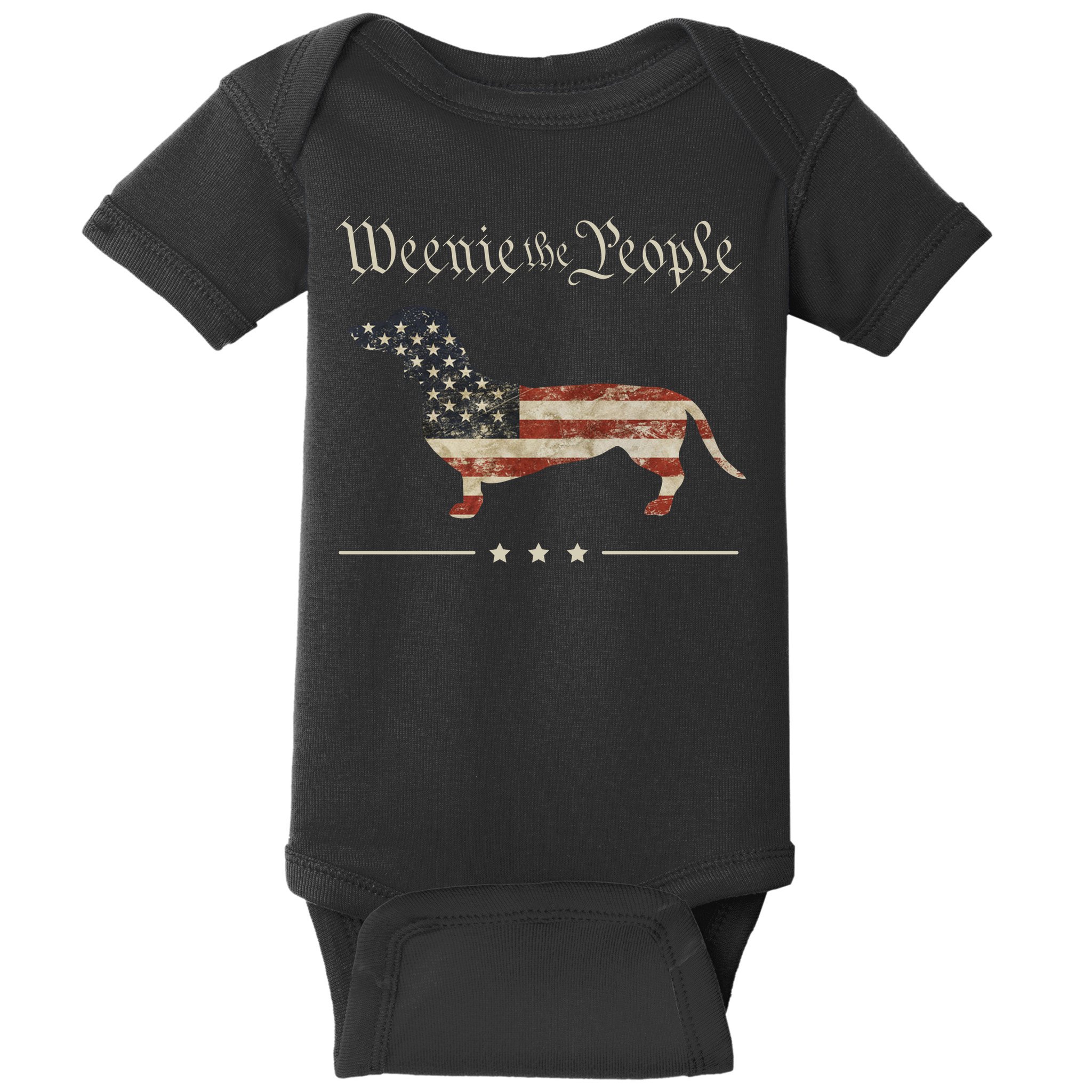 Weenie The People Funny Dachshund 4th Of July USA Baby Bodysuit