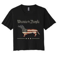 Weenie The People Funny Dachshund 4th Of July USA Women's Crop Top Tee