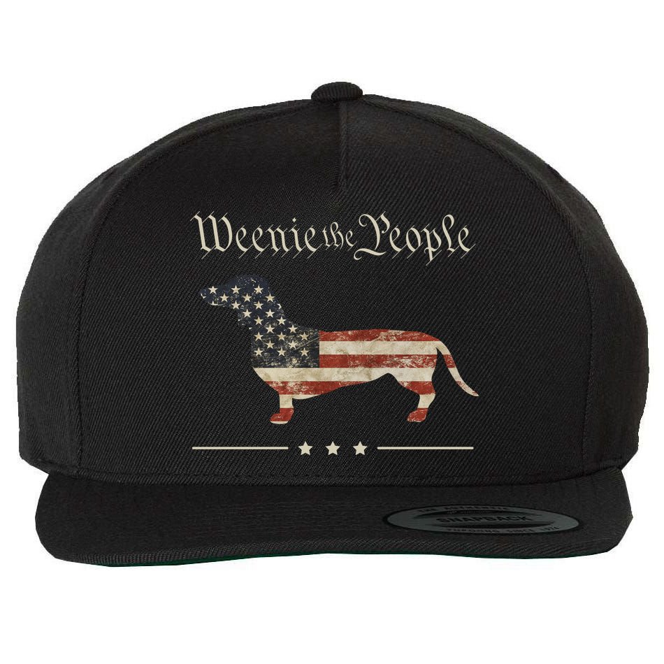 Weenie The People Funny Dachshund 4th Of July USA Wool Snapback Cap