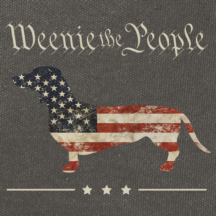 Weenie The People Funny Dachshund 4th Of July USA Cotton Canvas Backpack