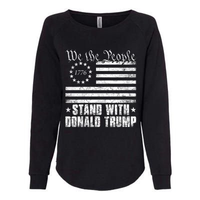 We The People Stand With Donald Trump Usa Flag Great Gift Womens California Wash Sweatshirt