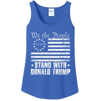 We The People Stand With Donald Trump Usa Flag Great Gift Ladies Essential Tank