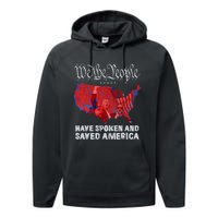 We The People Have Spoken And Saved America Funny Trump Performance Fleece Hoodie