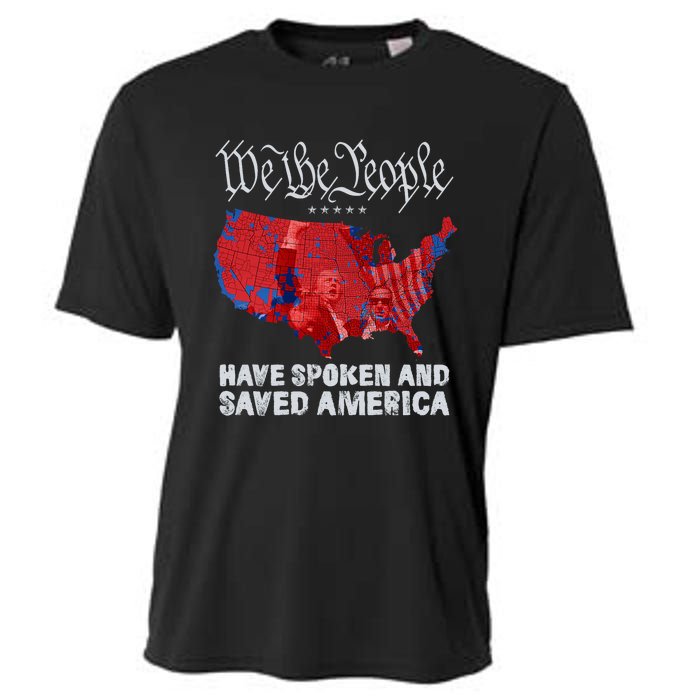 We The People Have Spoken And Saved America Funny Trump Cooling Performance Crew T-Shirt