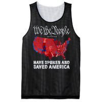 We The People Have Spoken And Saved America Funny Trump Mesh Reversible Basketball Jersey Tank