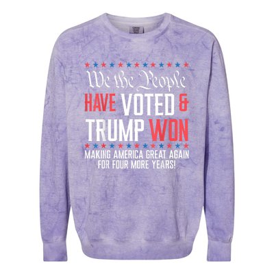 We The People Have Voted And Trump Won Maga For 4 More Years Colorblast Crewneck Sweatshirt