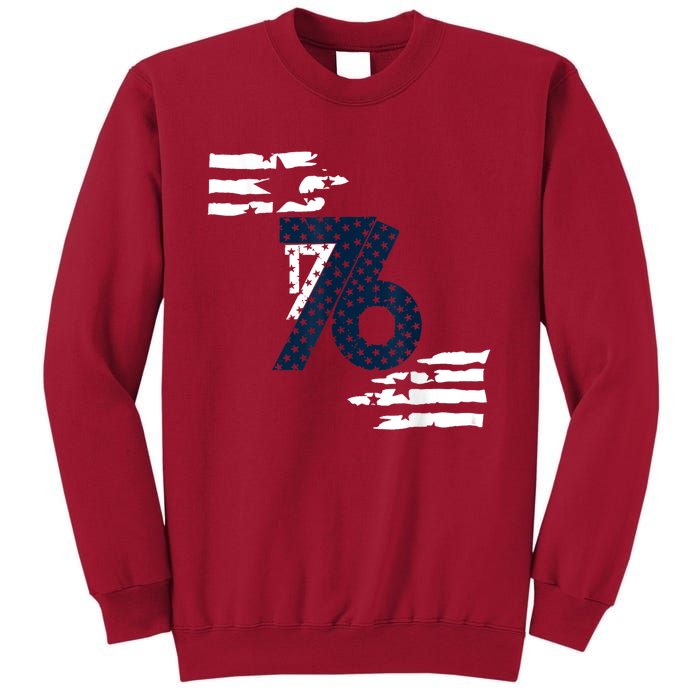 We The People 1776 American Flag Tall Sweatshirt