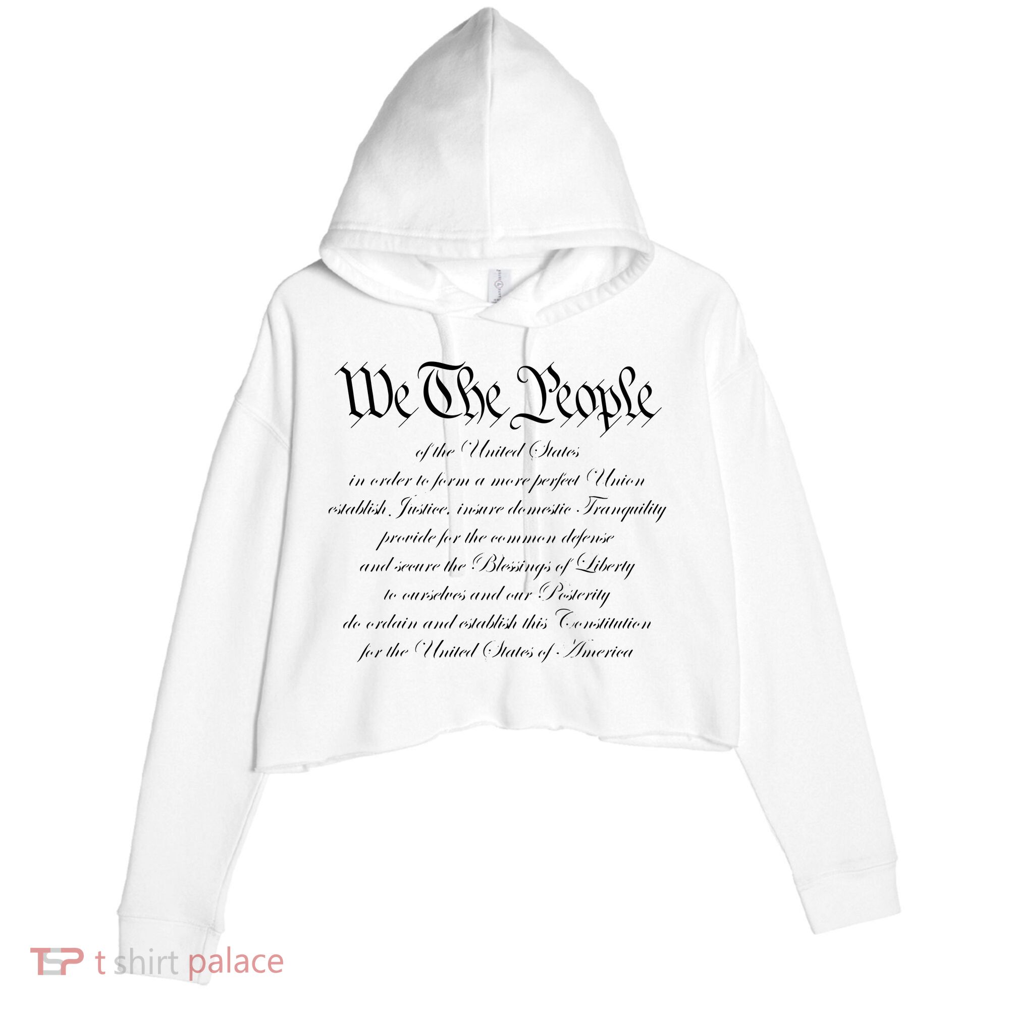 We The People Constitution American Patriot We The People Crop Fleece Hoodie