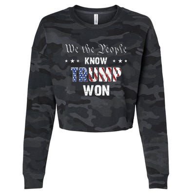 We The People Know Trump Won Cropped Pullover Crew