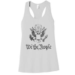 WE THE PEOPLE AMERICAN BALD EAGLE SEAL FLAG US CONSTITUTION Women's Racerback Tank