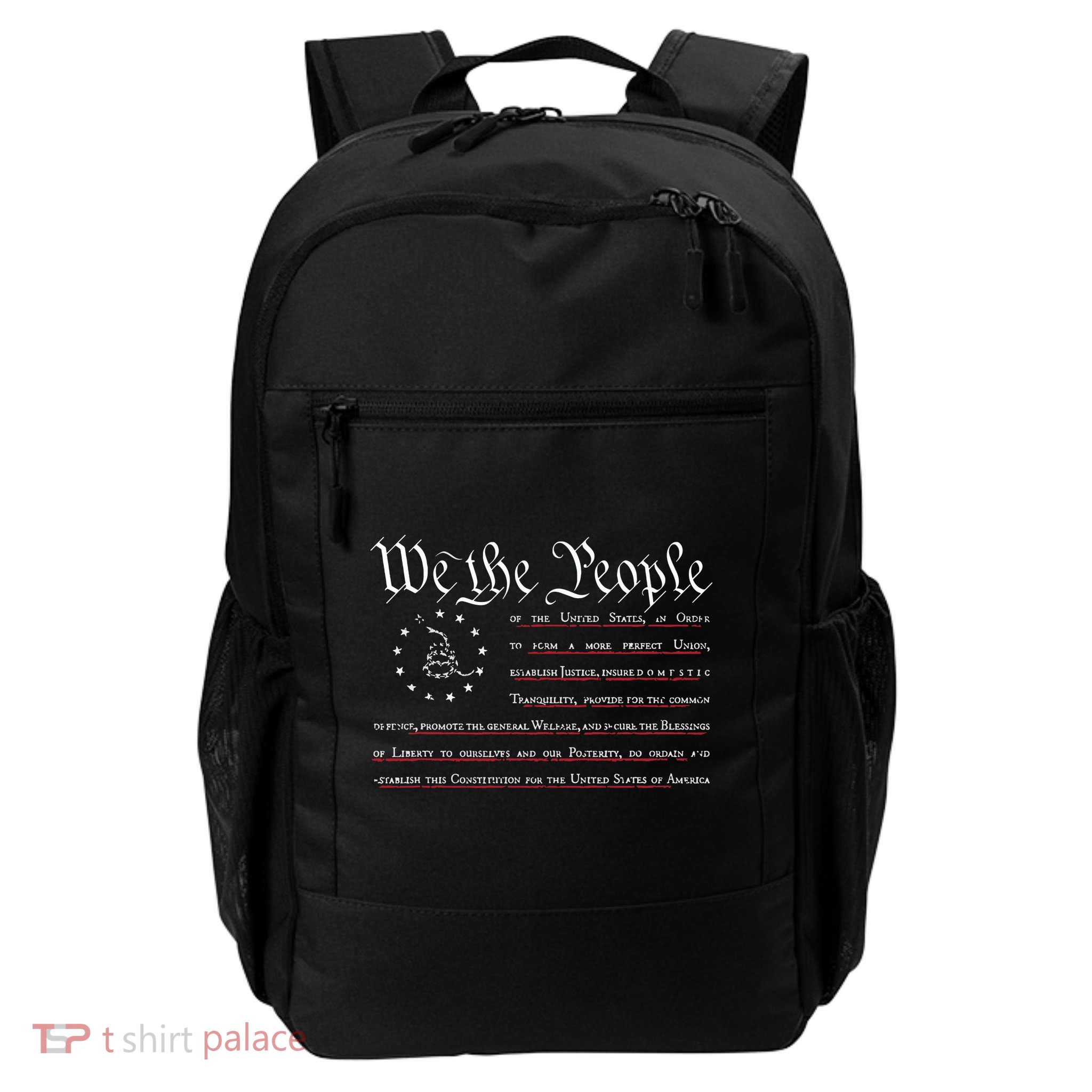 We The People Gadsden USA Flag Preamble Of The Constitution Backpack