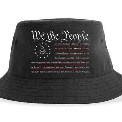 We The People Gadsden USA Flag Preamble Of The Constitution Sustainable Bucket Hat