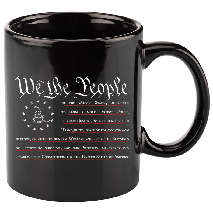 We The People Gadsden USA Flag Preamble Of The Constitution 11oz C Handle Ceramic Mug