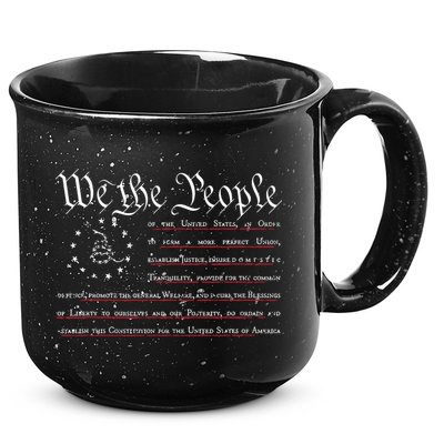 We The People Gadsden USA Flag Preamble Of The Constitution 15oz Campfire Ceramic Mug