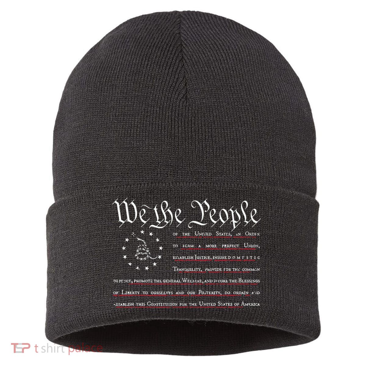 We The People Gadsden USA Flag Preamble Of The Constitution Sustainable Knit Beanie