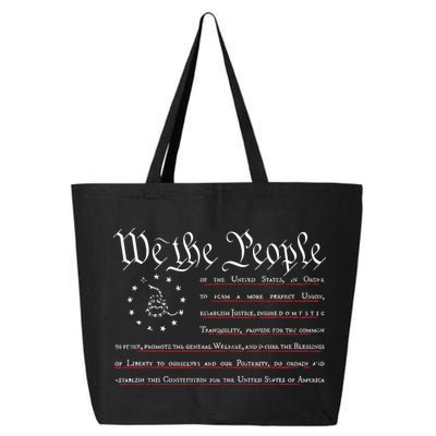 We The People Gadsden USA Flag Preamble Of The Constitution 25L Jumbo Tote