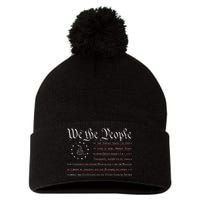 We The People Gadsden USA Flag Preamble Of The Constitution Pom Pom 12in Knit Beanie