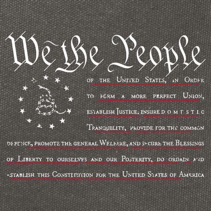 We The People Gadsden USA Flag Preamble Of The Constitution Cotton Canvas Backpack