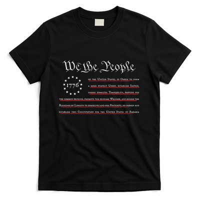 WE THE PEOPLE Preamble US Constitution 4th Of July 1776 T-Shirt