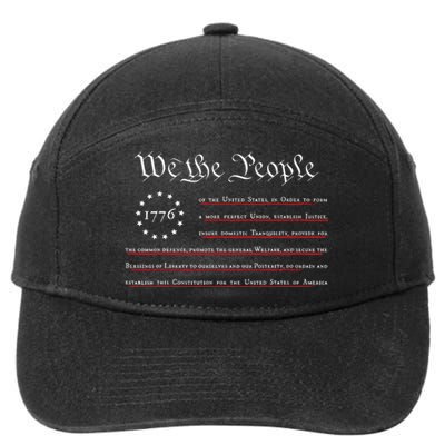 WE THE PEOPLE Preamble US Constitution 4th Of July 1776 7-Panel Snapback Hat