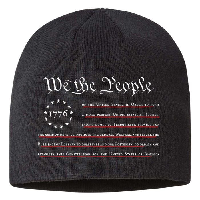 WE THE PEOPLE Preamble US Constitution 4th Of July 1776 Sustainable Beanie