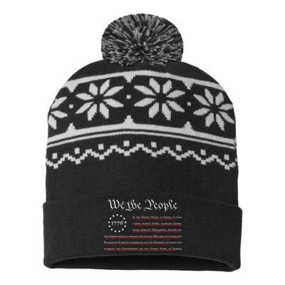 WE THE PEOPLE Preamble US Constitution 4th Of July 1776 USA-Made Snowflake Beanie