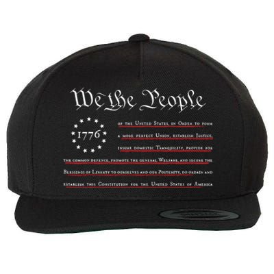 WE THE PEOPLE Preamble US Constitution 4th Of July 1776 Wool Snapback Cap