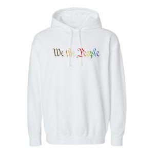 We The People Means Everyone Lgbt Rainbow Equality Garment-Dyed Fleece Hoodie