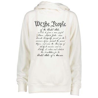 WE THE PEOPLE Preamble To The US Constitution Patriotic Womens Funnel Neck Pullover Hood