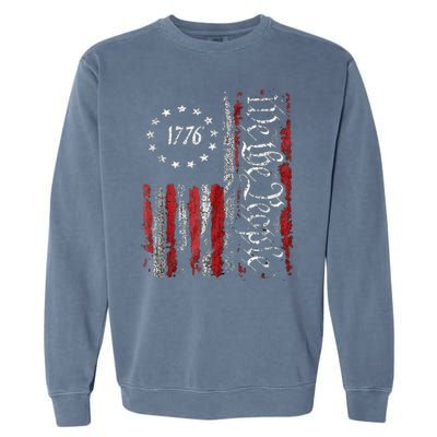 We The People American History 1776 Independence Day Vintage Garment-Dyed Sweatshirt