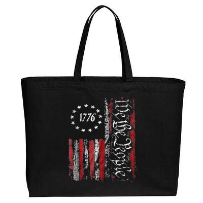 We The People American History 1776 Independence Day Vintage Cotton Canvas Jumbo Tote